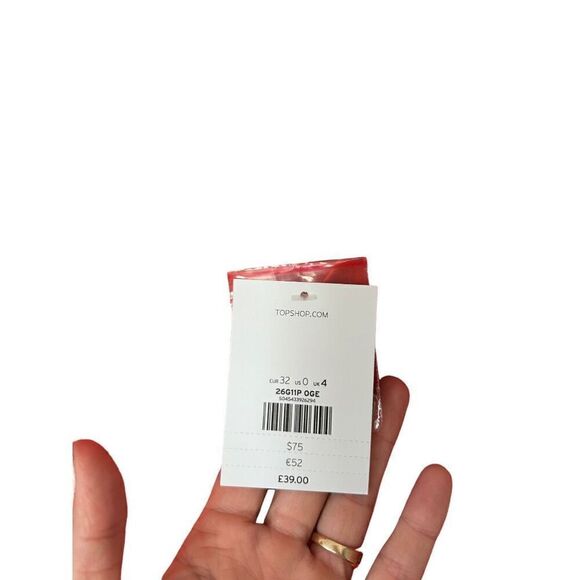 NWT NEW TopShop Petite Tie Waist 3/4 Sleeve Solid Vibrant Orange Tunic Size 0 - Picture 4 of 11